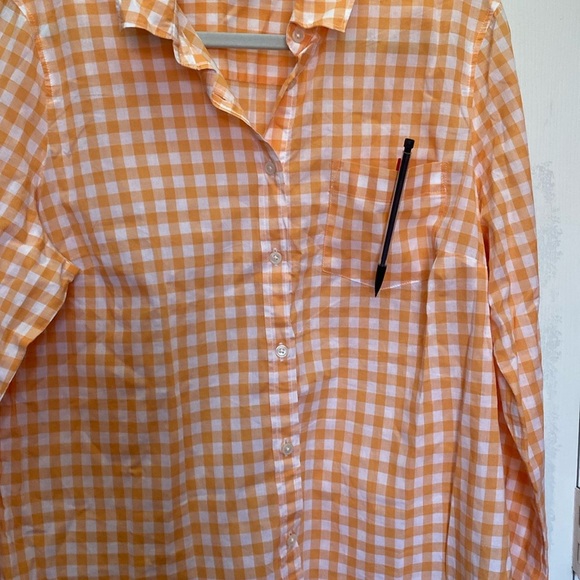 J.Crew Orange Gingham Shirt Size XL NWOT - Picture 6 of 10